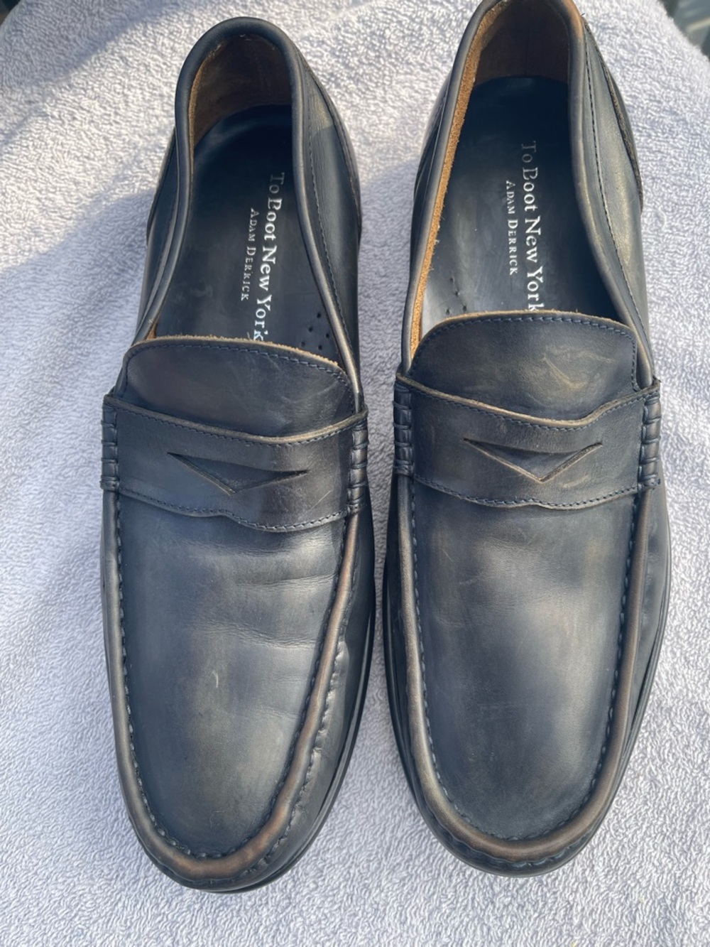 To Boot Black Leather Penny Loafers - Classic Slip-On Dress Shoes